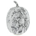 10" Black & White Marble Led Pumpkin Large Fall Autumn