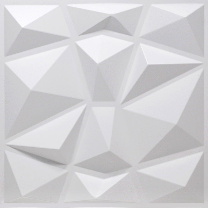 3D Geometric Wall Panel – Bright white, 30X30
