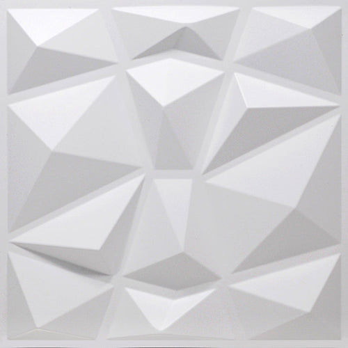 3D Geometric Wall Panel – Bright white, 30X30