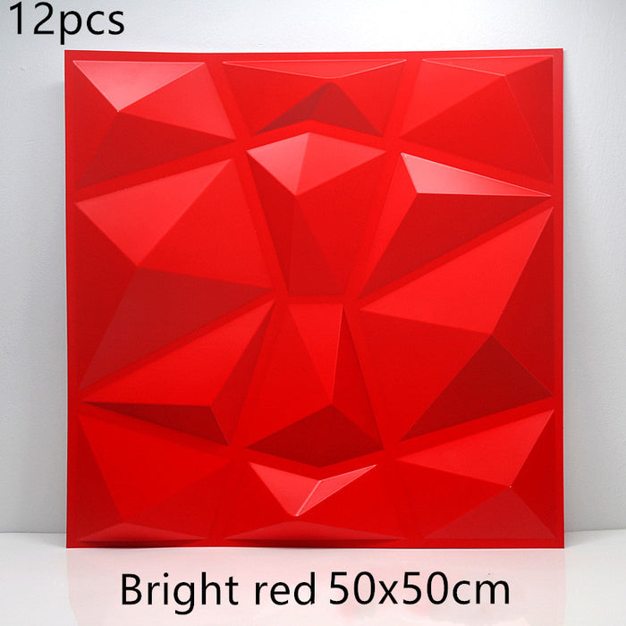 3D Geometric Wall Panel – Bright gold12pc, 50X50