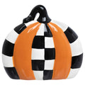 4.5" Halloween Check Ceramic Pumpkin Fall Autumn