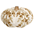 6.25" Tan Leaf Embroidered Pumpkin Fall Autumn