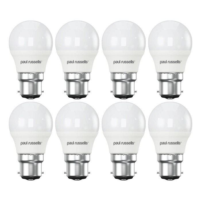 8 X LED Dimmable Golf B22 5.5W (40W) Warm White Bayonet Cap Light Bulbs by Paul Russells