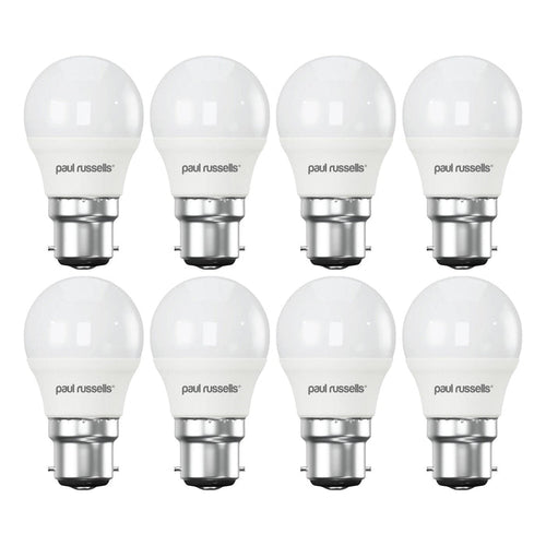 8 X LED Dimmable Golf B22 5.5W (40W) Warm White Bayonet Cap Light Bulbs by Paul Russells