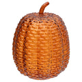 8.5" Umber Textured Glass Pumpkin Fall Autumn