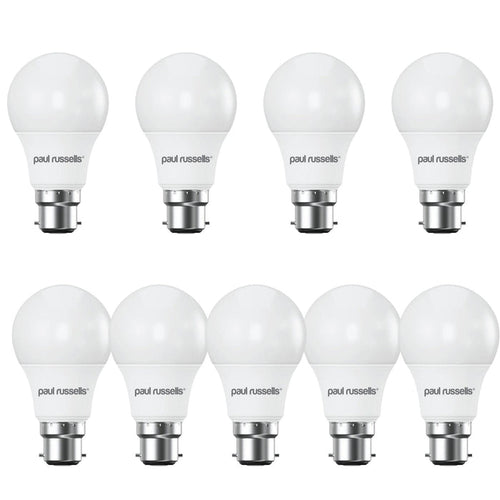 9 X LED Dimmable B22 8.5W (60W) Warm White GLS Bayonet Cap Light Bulbs by Paul Russells