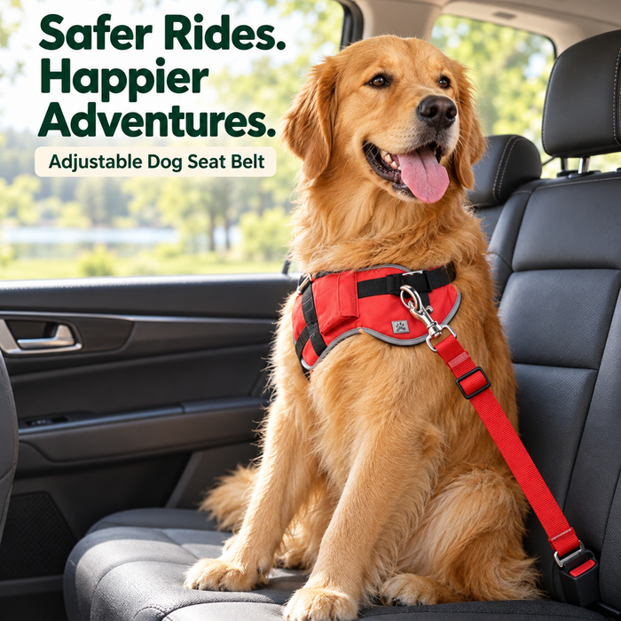 Adjustable Dog Car Seat Belt Safety Leash