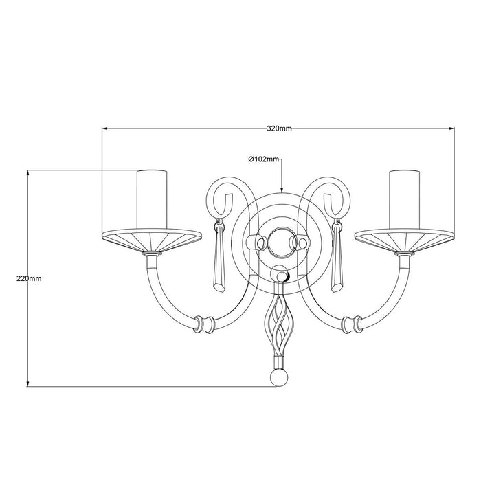 Aegean Polished Brass Double Wall Light — close-up detail