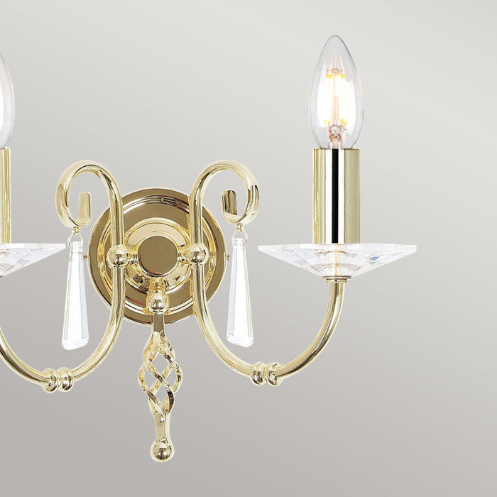 Aegean Polished Brass Double Wall Light — additional angle