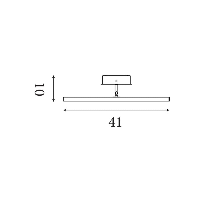 Dimension diagram of the Amalfi Bathroom, Matt Black, Bathroom Wall Light - IP44 with height and width in cm.