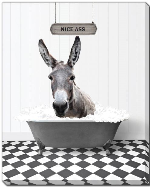 Animals in Bathtub Wall Art