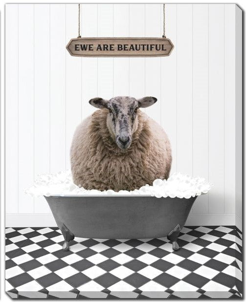 Animals in Bathtub Wall Art