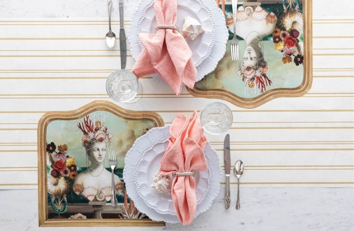 Antique Gold Stripe Table Runner