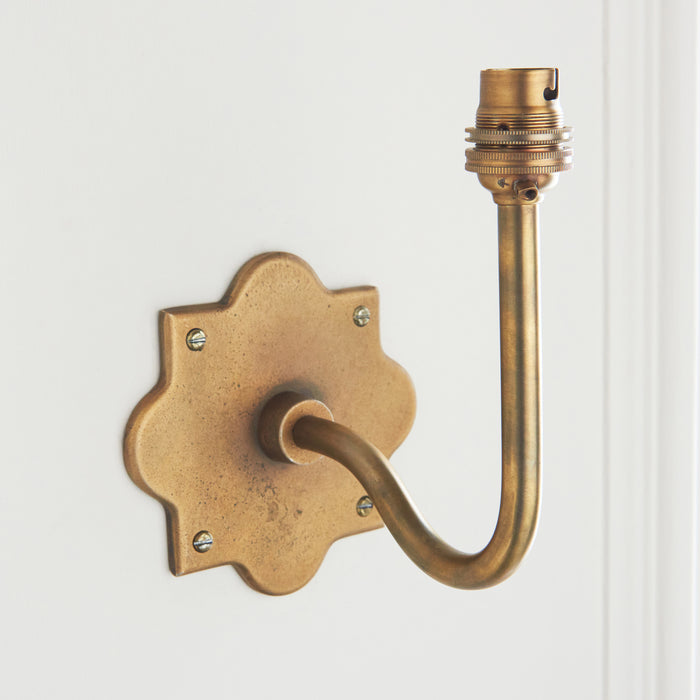 Anvil Swan Antique Brass Wall Light & Ripple 16cm Blue Shade — product detail