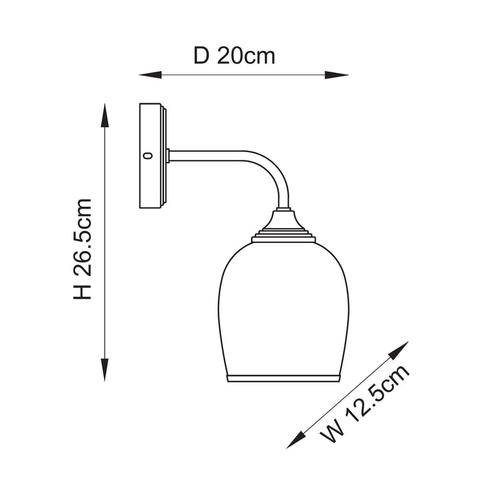 Ashcroft Brass Wall Light - Glass Shade — close-up detail