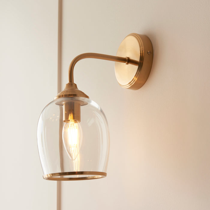 Ashcroft Brass Wall Light - Glass Shade — lifestyle setting