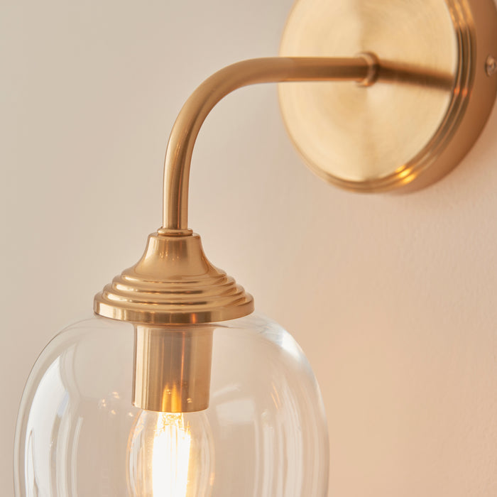 Ashcroft Brass Wall Light - Glass Shade — product detail