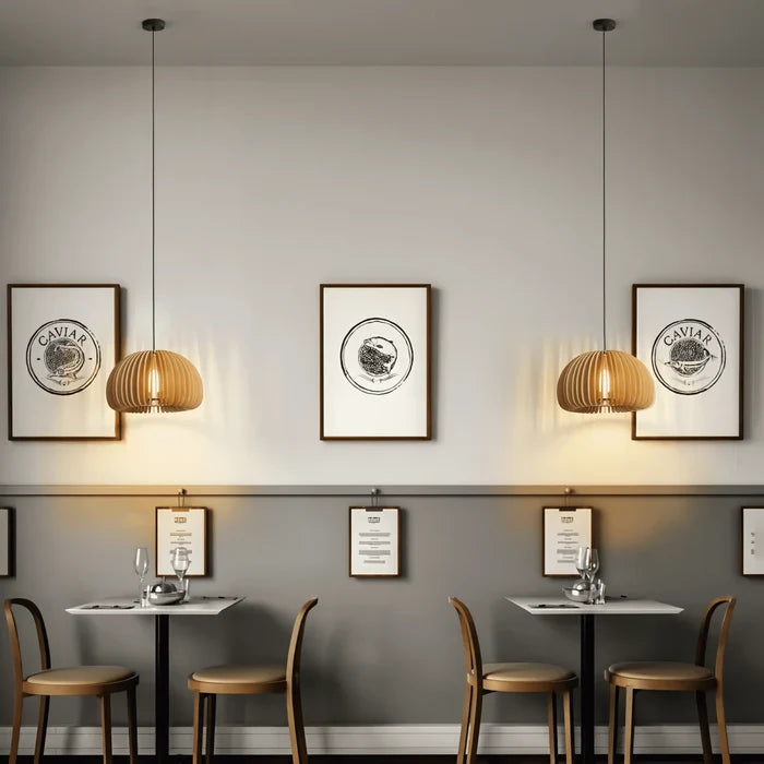 Bamboo & Wooden Pendant Light — product view 4