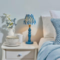 Bibury Blue Table Lamp & Ikat 16cm Marlin Blue Shade by Endon Lighting — suits living rooms, bedrooms & offices
