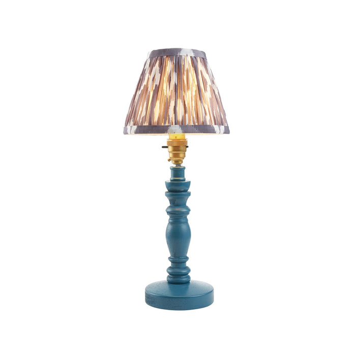 Bibury Blue Table Lamp & Ikat 16cm Pearl Grey Shade — alternate view