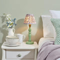 Bibury Green Table Lamp & Ripple 16cm Pearl Grey Shade by Endon Lighting — suits living rooms, bedrooms & offices