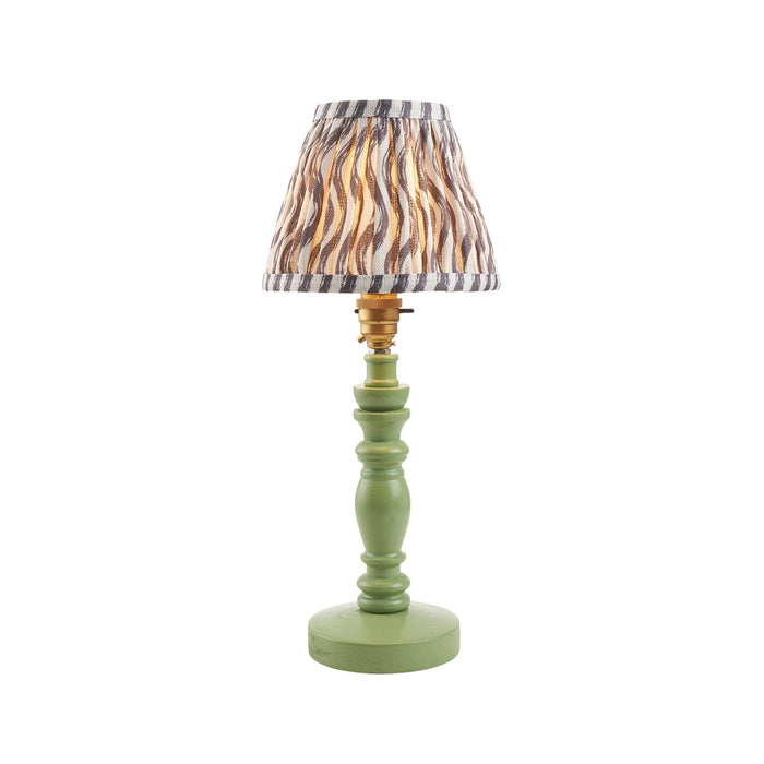 Bibury Green Table Lamp & Ripple 16cm Pearl Grey Shade — alternate view