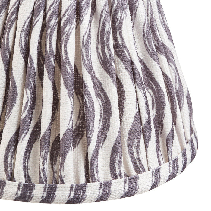 Bibury Green Table Lamp & Ripple 16cm Pearl Grey Shade — additional angle