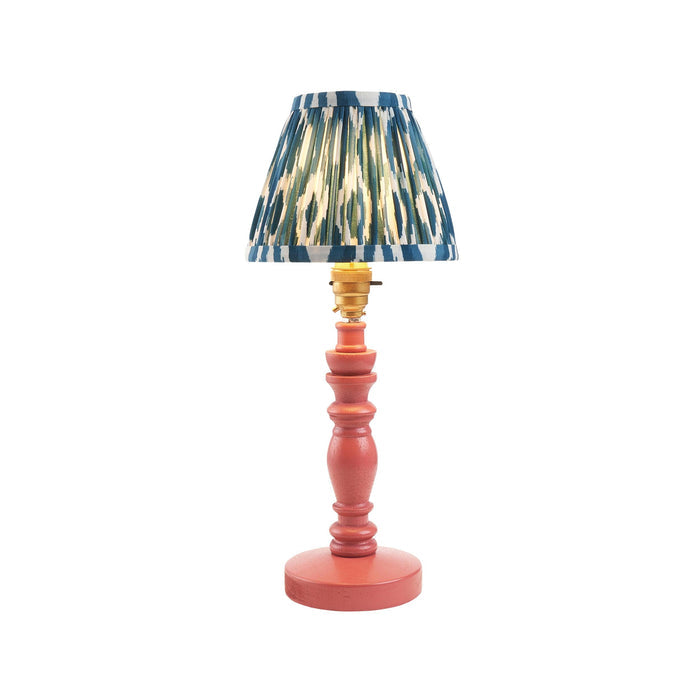 Bibury Pink Table Lamp & Ikat 16cm Marlin Blue Shade — alternate view