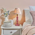 Bibury Pink Table Lamp & Ikat 16cm Neutral Shade by Endon Lighting — suits living rooms, bedrooms & offices