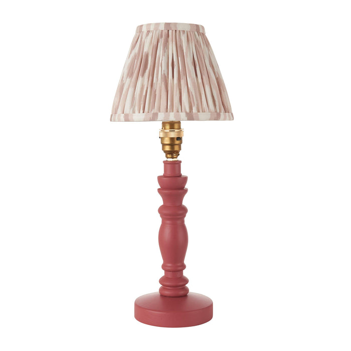 Bibury Pink Table Lamp & Ikat 16cm Neutral Shade — additional angle