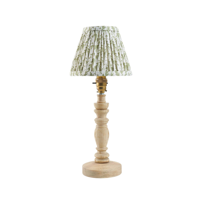 Bibury Wooden Table Lamp & Leaf 16cm Herb Garden Green Shade — additional angle
