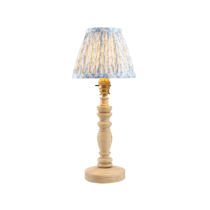 Bibury Wooden Table Lamp & Leaf 16cm Shell Bay Blue Shade — alternate view