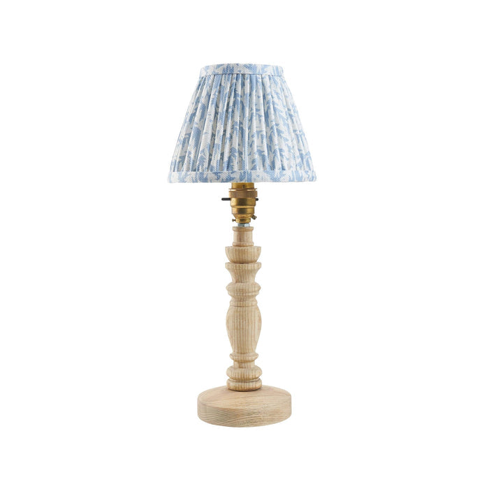 Bibury Wooden Table Lamp & Leaf 16cm Shell Bay Blue Shade — additional angle
