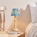 Bibury Wooden Table Lamp & Ripple 16cm Marlin Blue Shade by Endon Lighting — suits living rooms, bedrooms & offices