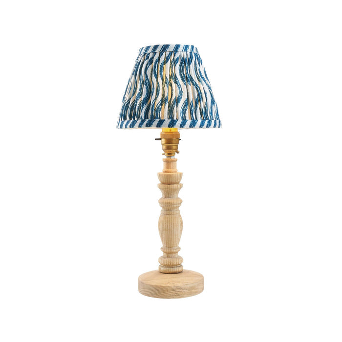 Bibury Wooden Table Lamp & Ripple 16cm Marlin Blue Shade — alternate view