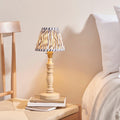 Bibury Wooden Table Lamp & Ripple 16cm Pearl Grey Shade by Endon Lighting — suits living rooms, bedrooms & offices