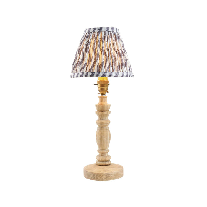 Bibury Wooden Table Lamp & Ripple 16cm Pearl Grey Shade — alternate view
