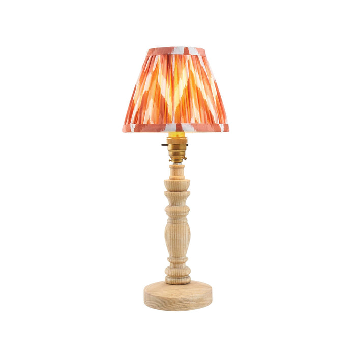 Bibury Wooden Table Lamp & Zigzag 16cm Apricot Orange Shade — alternate view