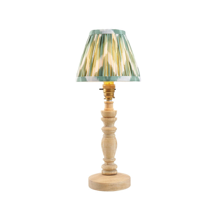 Bibury Wooden Table Lamp & Zigzag 16cm Cotswold Green Shade — alternate view