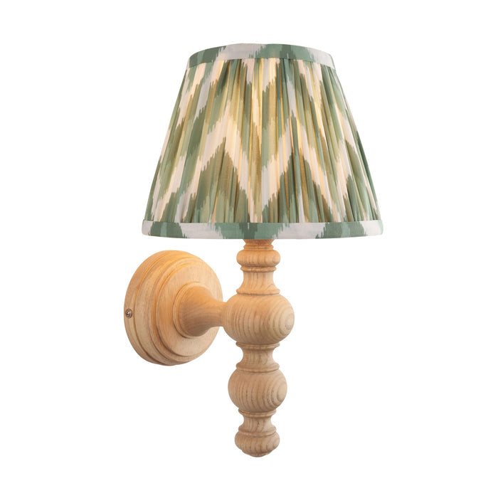 Bibury Wooden Wall Light & Zigzag 20cm Cotswold Green Shade — alternate view