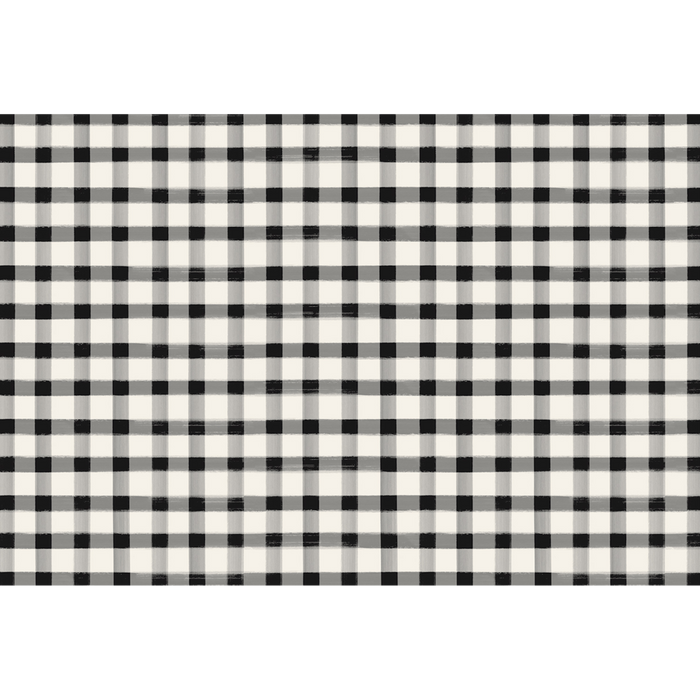 Black Painted  Check Placemat - Pad Of 24