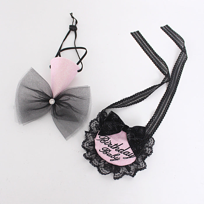 Black Pink Birthday Bib Set