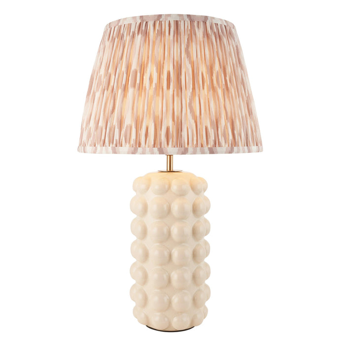 Bobble White Ceramic Table Lamp & Ikat 35cm Neutral Shade — alternate view
