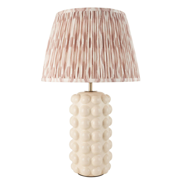 Bobble White Ceramic Table Lamp & Ikat 35cm Neutral Shade — additional angle
