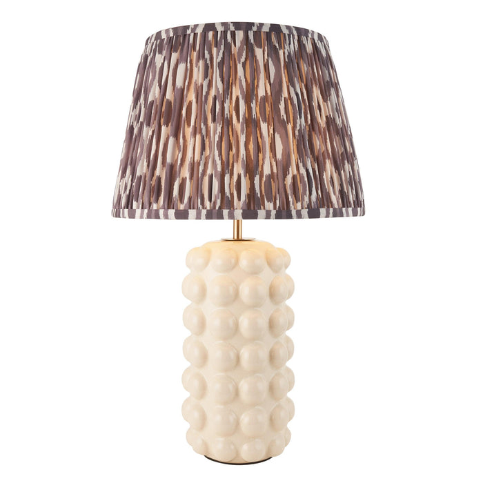 Bobble White Ceramic Table Lamp & Ikat 35cm Pearl Grey Shade — alternate view