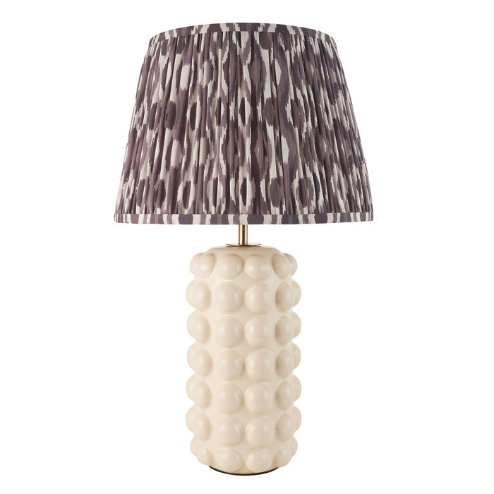 Bobble White Ceramic Table Lamp & Ikat 35cm Pearl Grey Shade — lifestyle setting