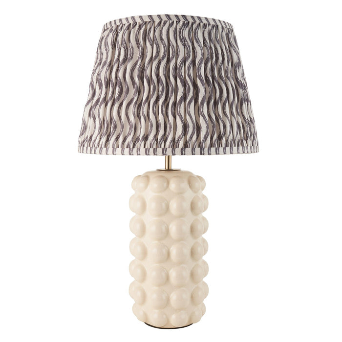 Bobble White Ceramic Table Lamp & Ripple 35cm Pearl Grey Shade — product detail