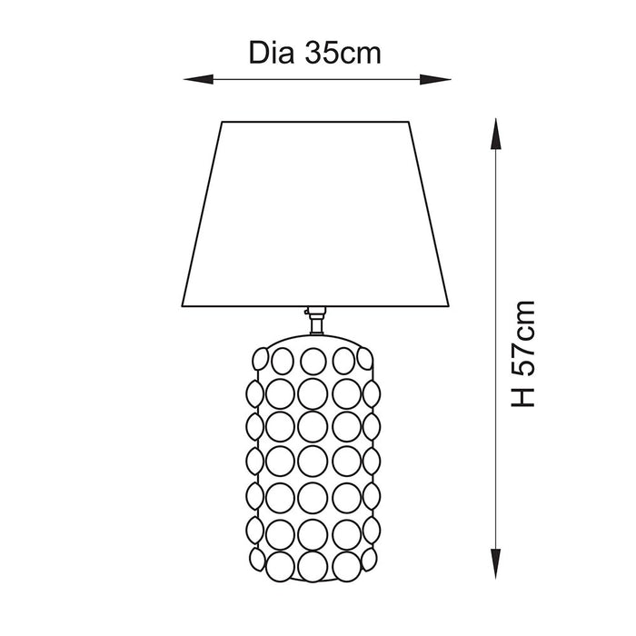 Bobble White Ceramic Table Lamp & Ikat 35cm Neutral Shade — close-up detail