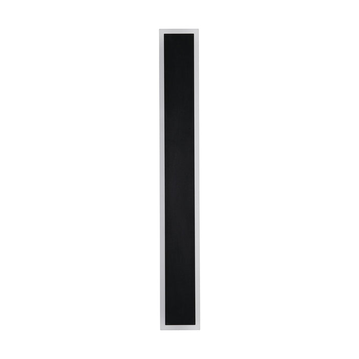 Bordo sand black slim rectangular LED wall light unlit on white with textured finish