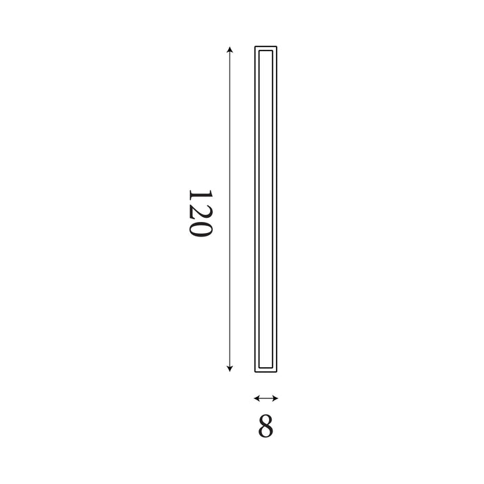 Dimension diagram of the Bordo Outdoor, Sand Black, LED Wall Light - IP65 with height and width in cm.